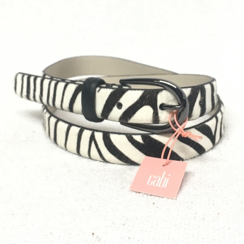 🚫 SOLD 🚫 Cabi Zebra Calf Hair Leather Belt M